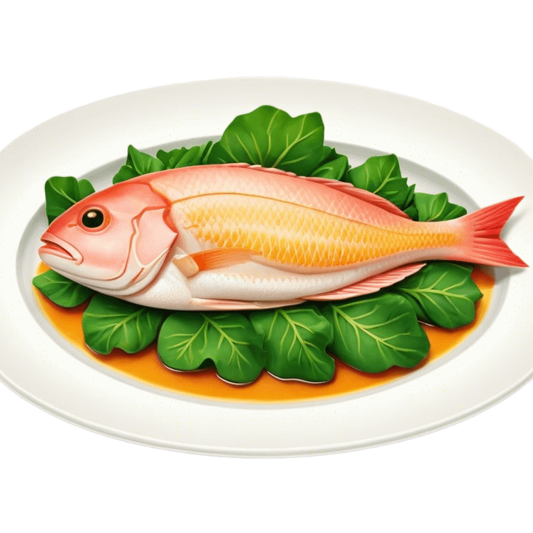 Cinematic fresh snapper fillet, pan-seared to golden perfection, soft and flaky texture, resting on a bed of sautéed greens, warm glowing background, refined and elegant. emoji