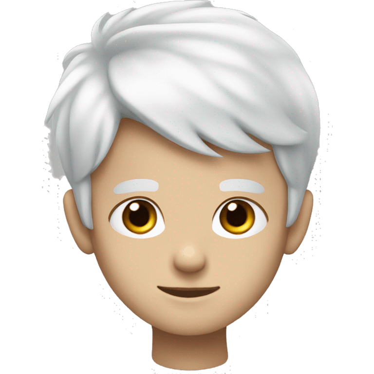 a boy with white hair and blue eyes emoji