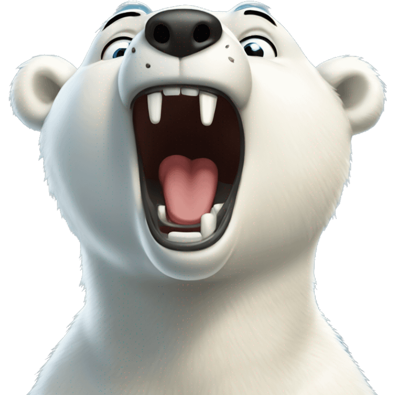 Cute polar bear roaring emoji