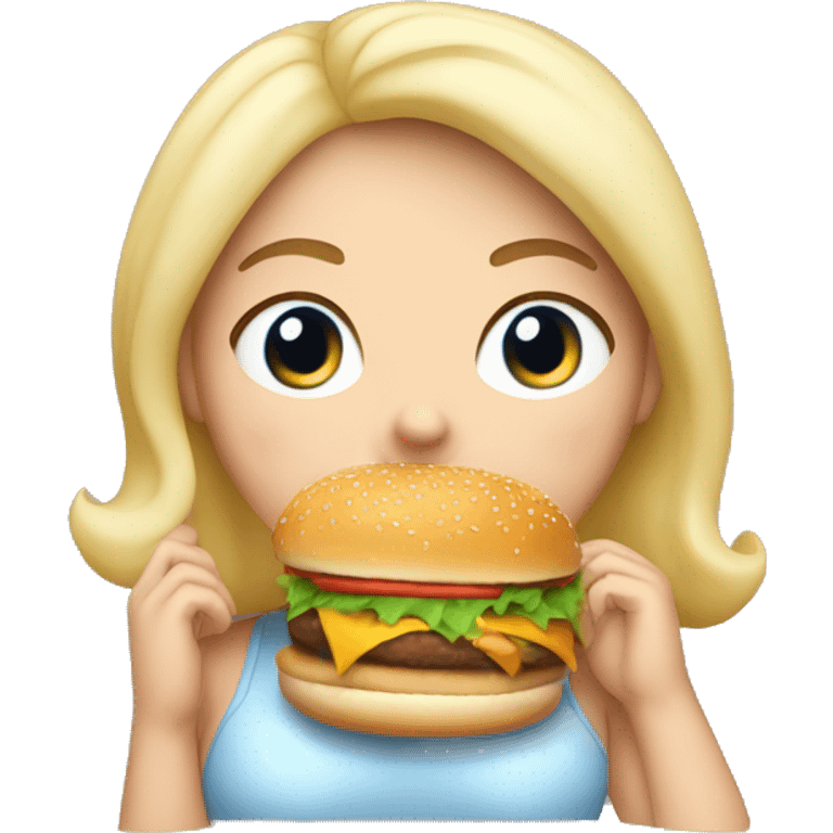 Fat white girl eating a burger  emoji