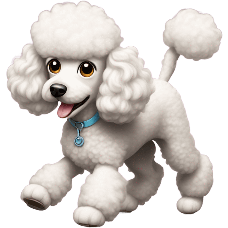 Poodle running at me emoji