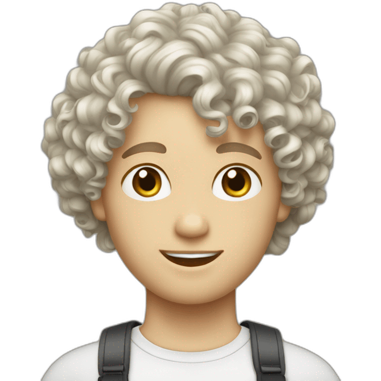 Curly white boy American haircut emoji