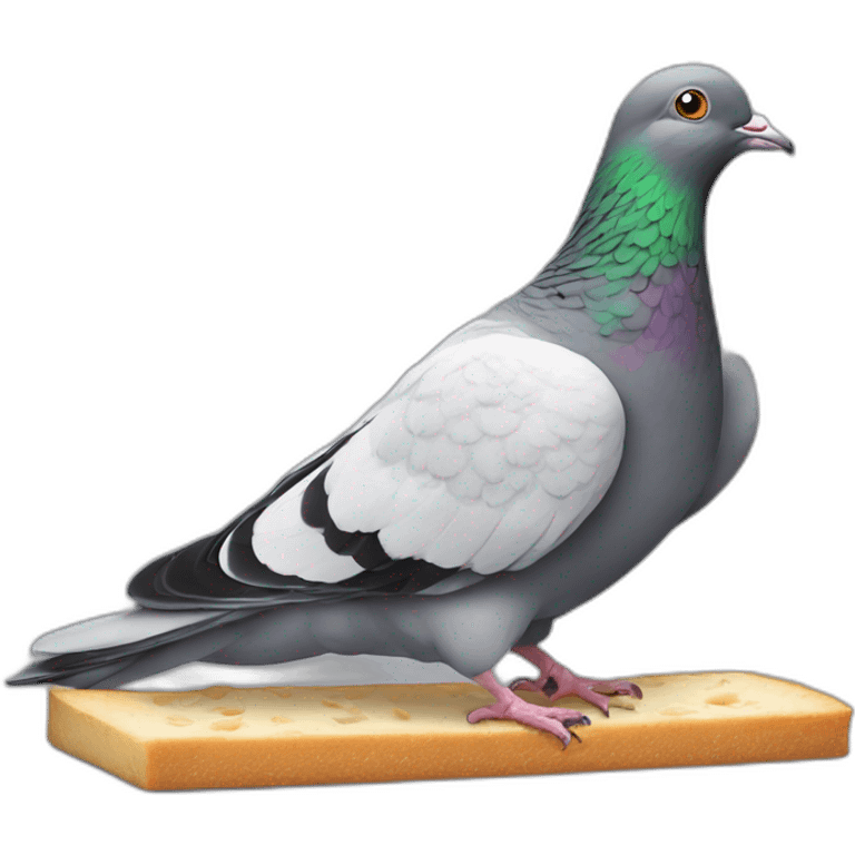 Pigeons qui mange du pain emoji