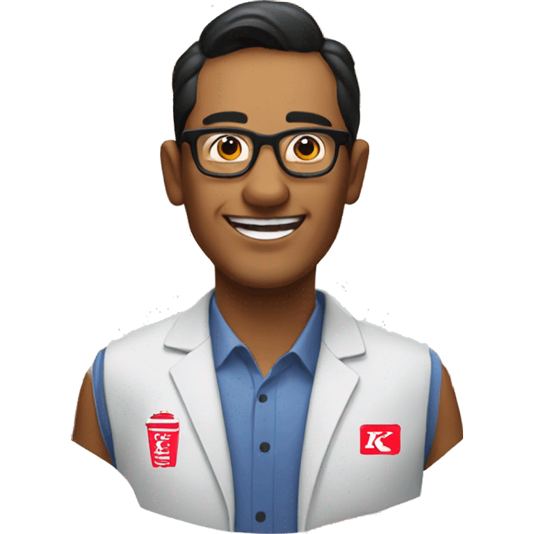 nepalese man with glasses who works at kfc  emoji