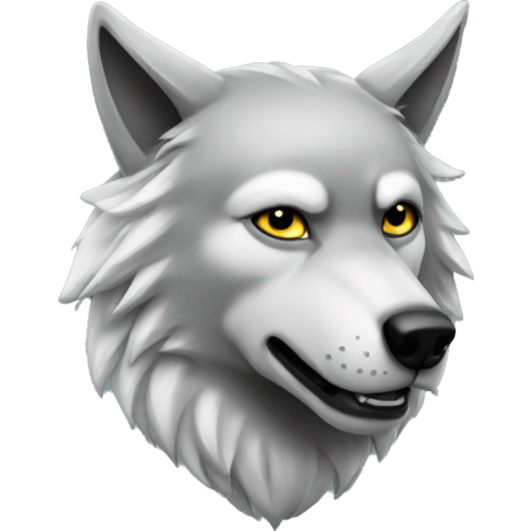 Silver fan wolf emoji