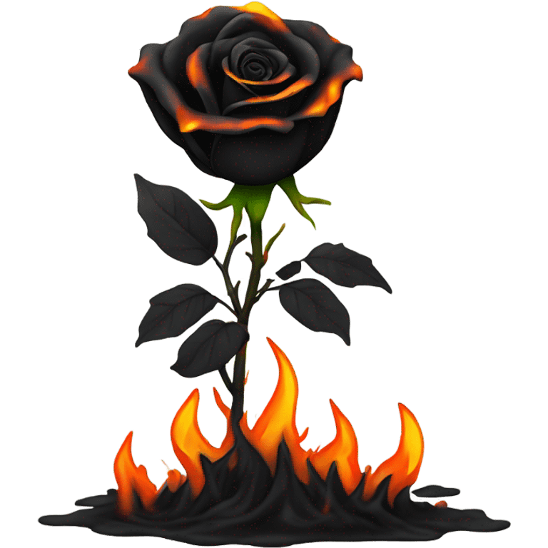 BURNING BLACK ROSE emoji