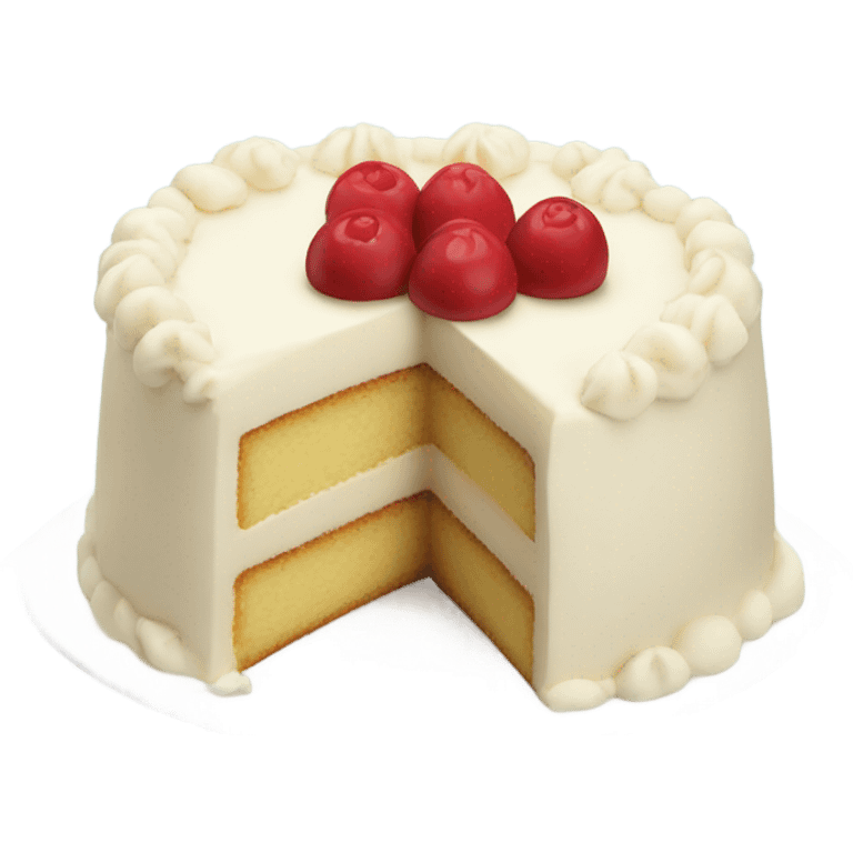 Vanilla cake at plate emoji