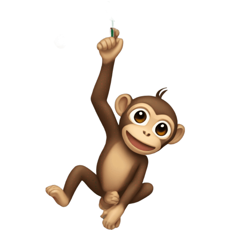 Monkeys hanging from a Christmas tree emoji