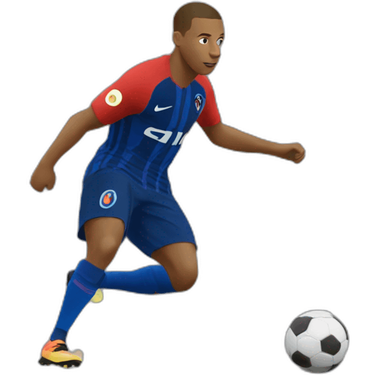 Mbappe qui fait un câlin a ronaldi emoji