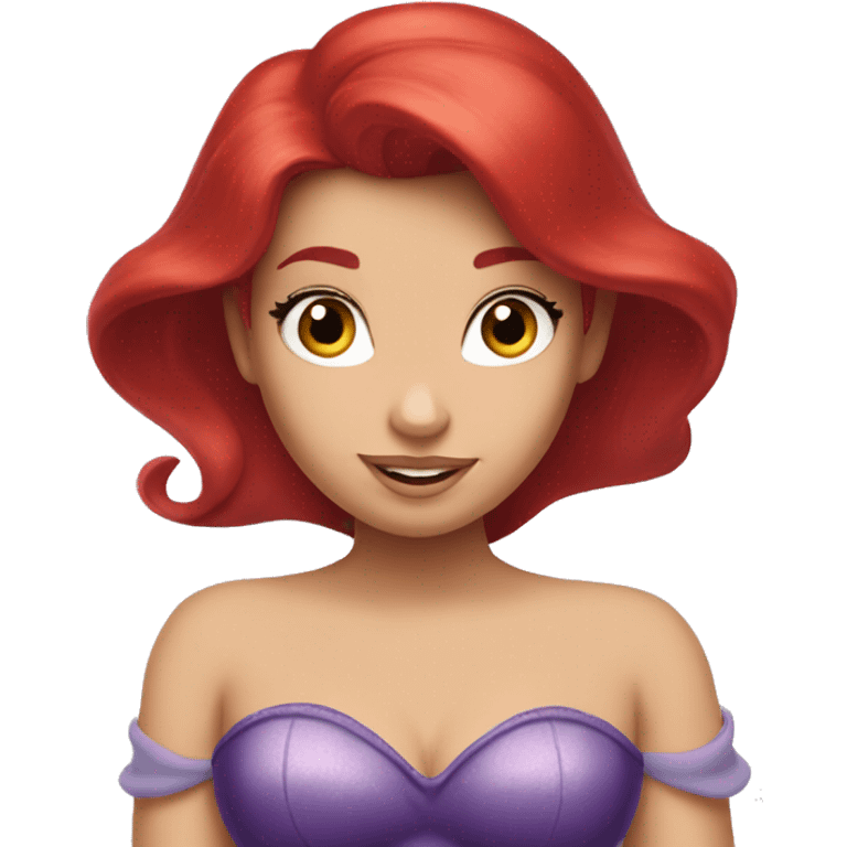 Ariel-the little mermaid-purple top-red hair emoji