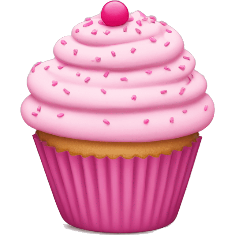 light pink cupcake with pink sprinkles  emoji