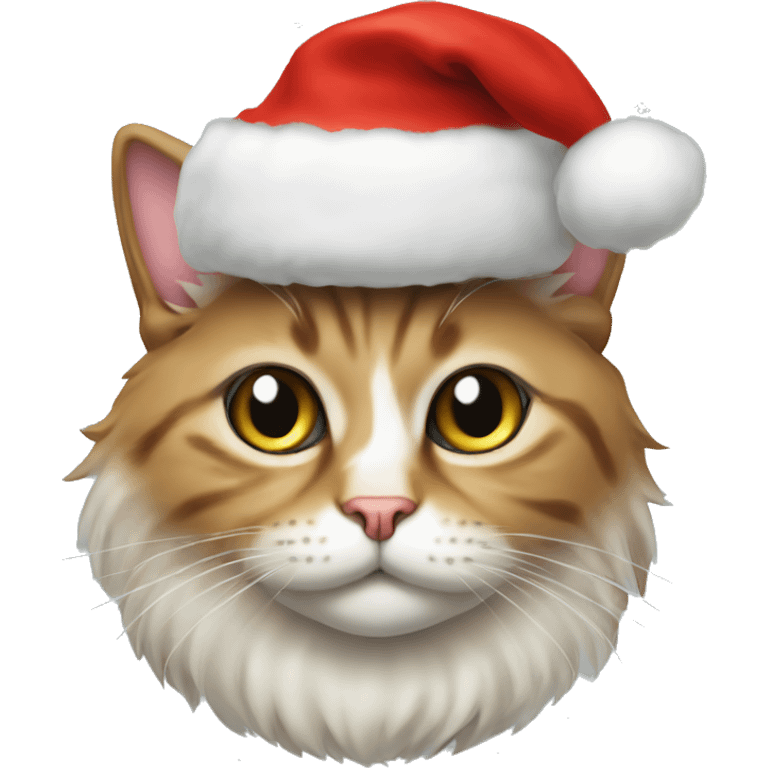 Cat persa whit christmas hat  emoji