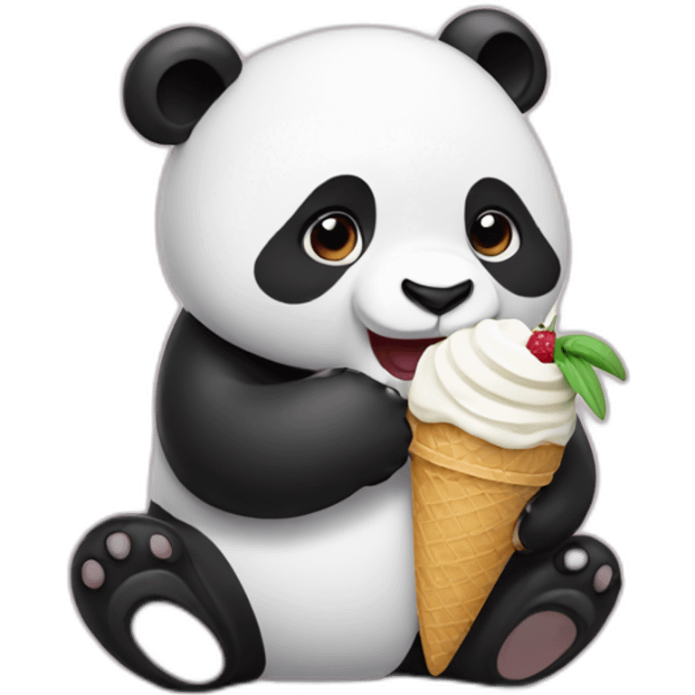 Panda eating ice cream emoji