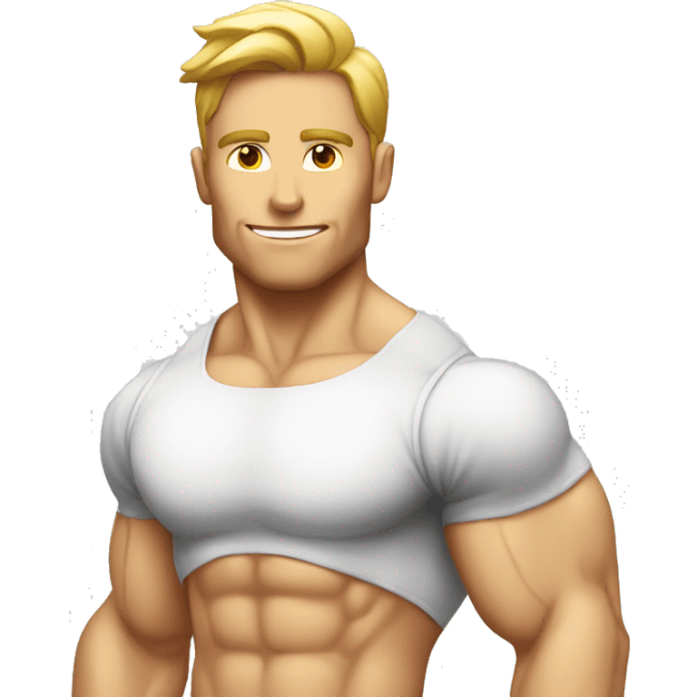 white fitness trainer muscle emoji