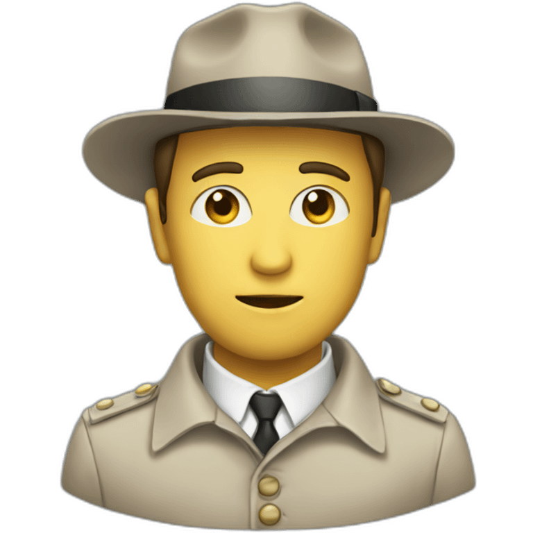 white detective high collar emoji