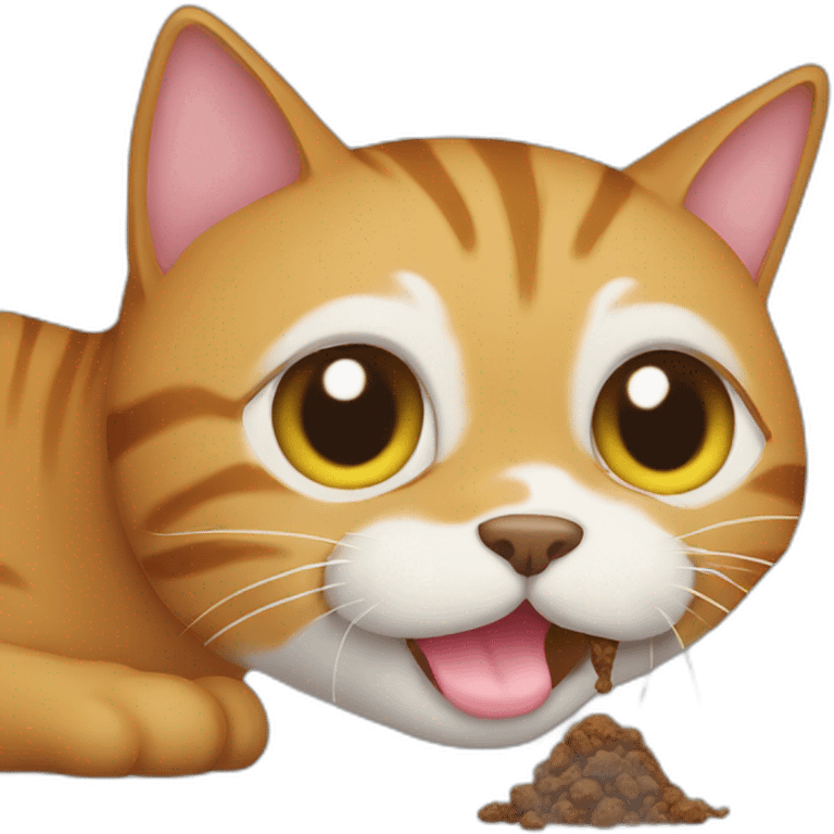 Cat eating poop emoji