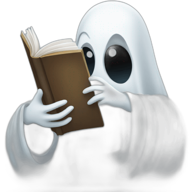 Ghost holding a book emoji