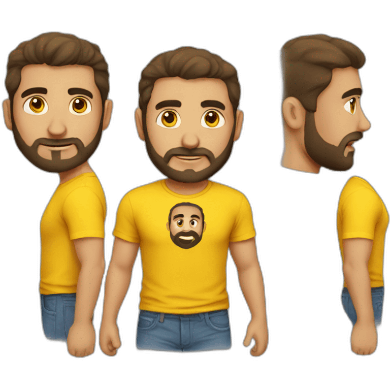 Armenian guy with a yellow T-shirt emoji