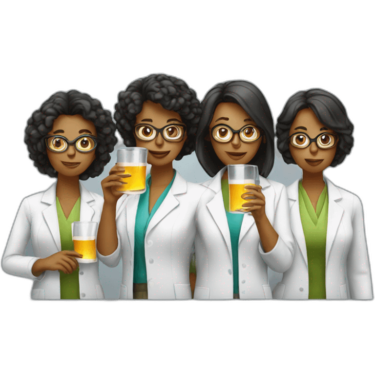 four drinking female scientists emoji