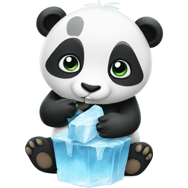 Panda eating ice cr emoji