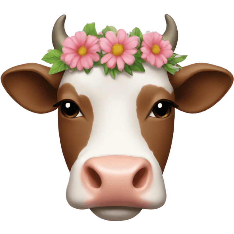 Cow with a flower crown emoji