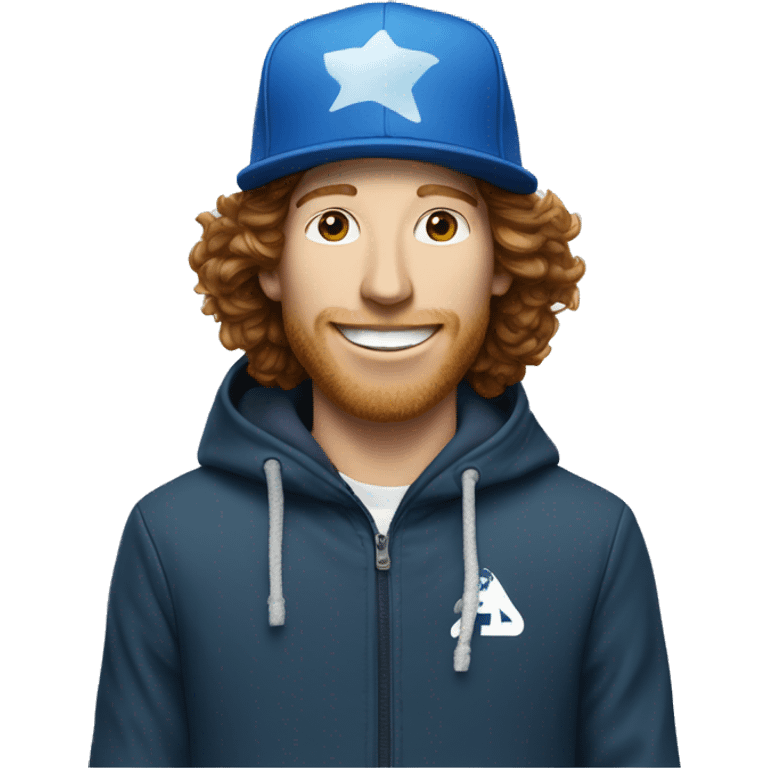 Shaun White wearing a blue A’s hat emoji