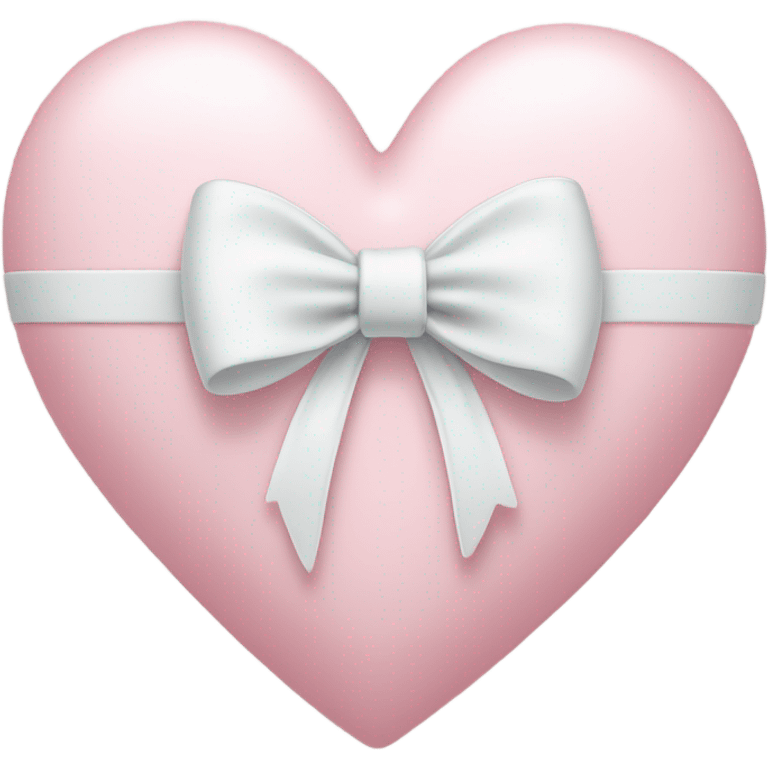 Pastel pink heart with white bow emoji