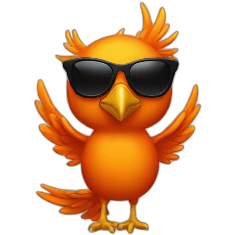 orange phoenix with black sunglasses emoji