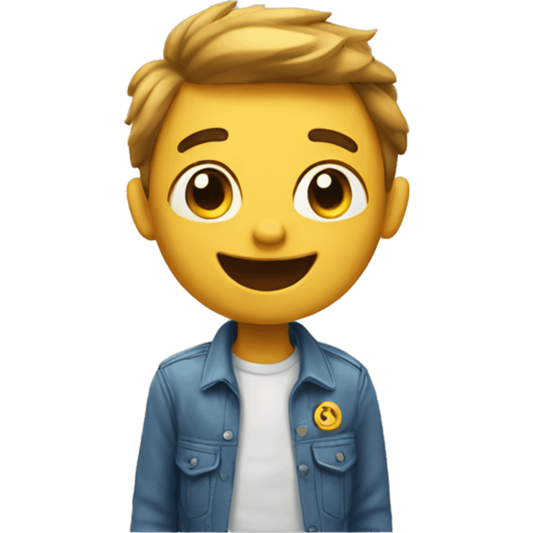 an emoji going to happy town emoji