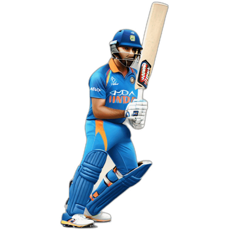 Dhoni emoji lifting cricket bat emoji