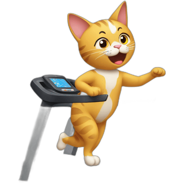 Cat working out in treadmill emoji