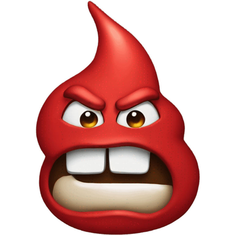 Poop emoji but red and angry emoji