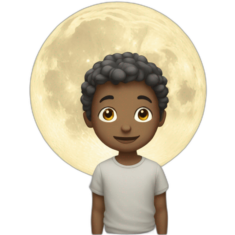 Boy on the light moon emoji