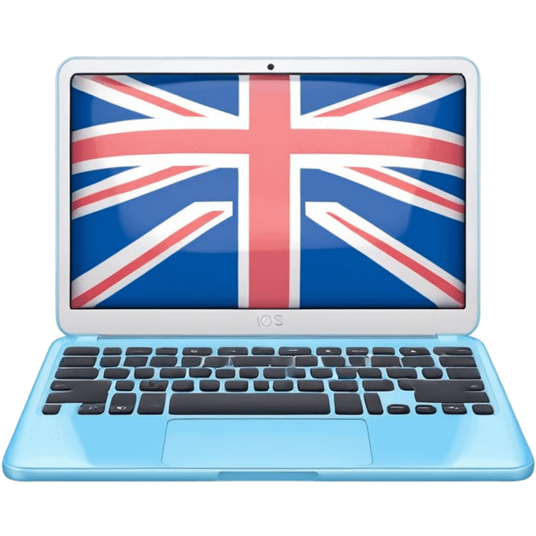 pastel melted laptop on the screen British flag emoji