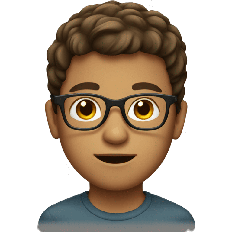 A brown-haired boy with glasses emoji