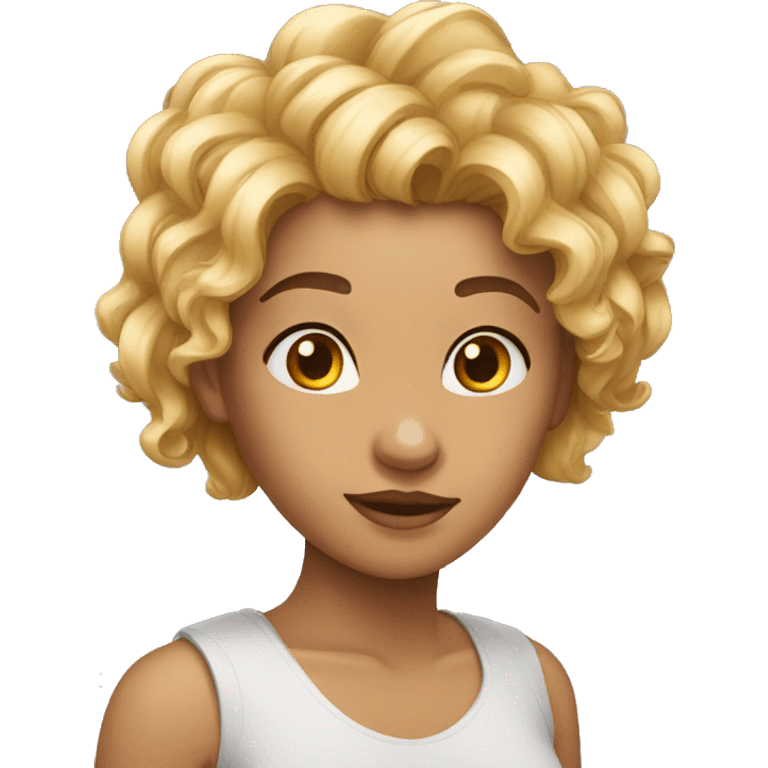 Mulher com cabelo cacheados  emoji