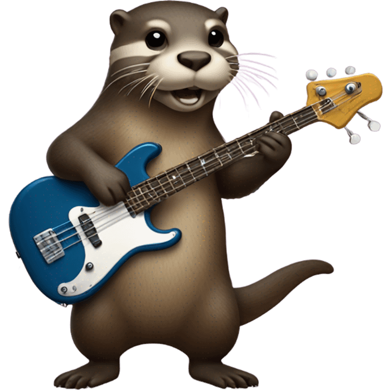 Otter using the bass emoji