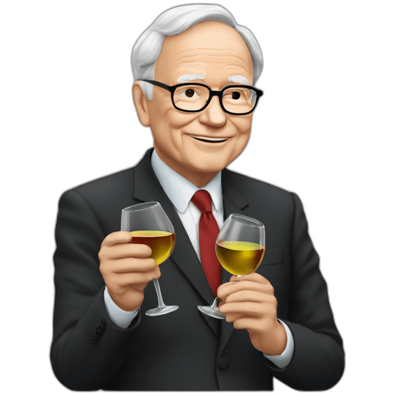 warren buffet drinking wine emoji