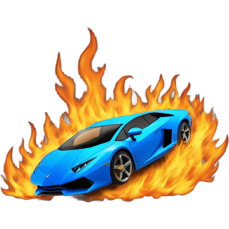 lamborghini, blue fire  emoji