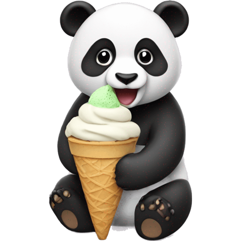 Panda eating ice cream emoji