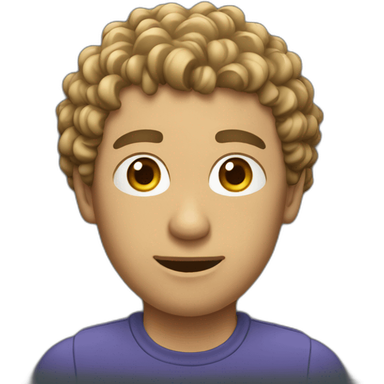 man with short curly hair playing a video game emoji