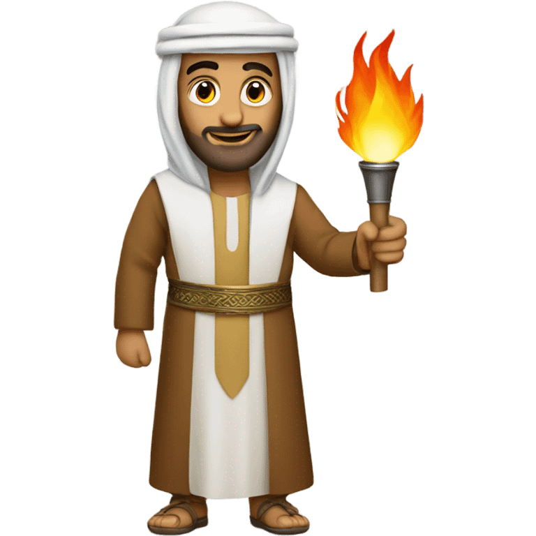 Arab man with fire emoji