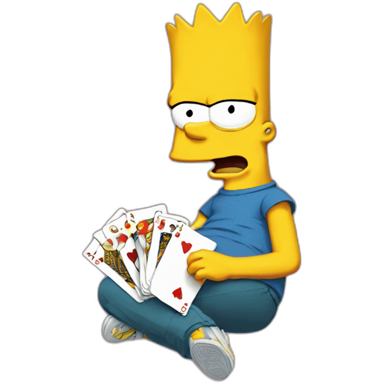 Bart simpson playing cards emoji