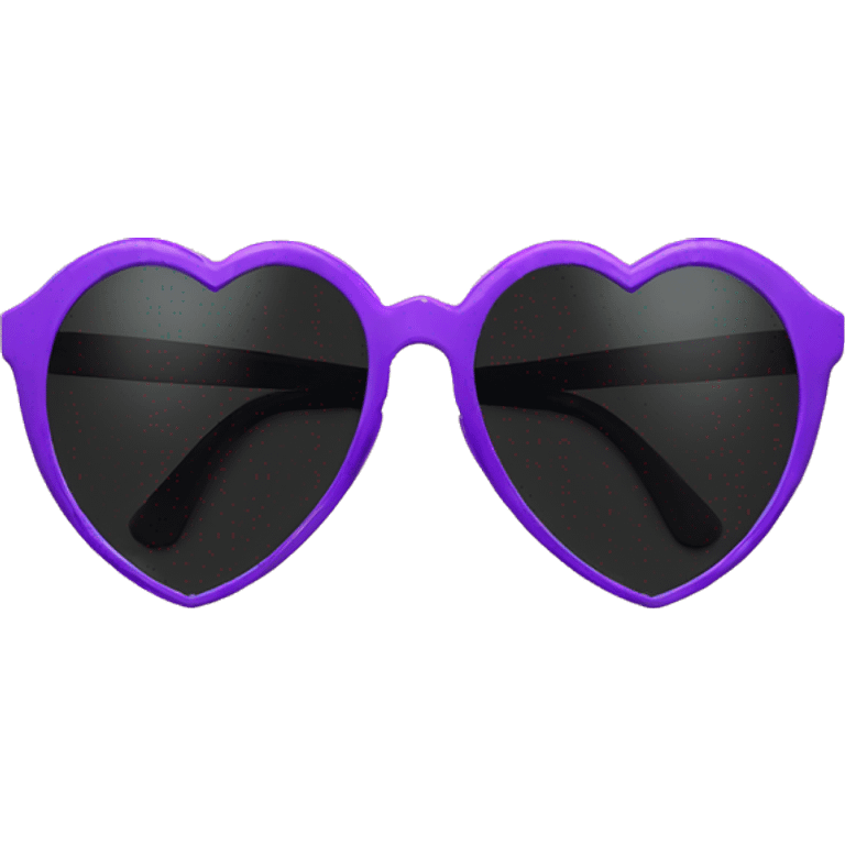 Purple heart shaped sunglasses with black lens emoji