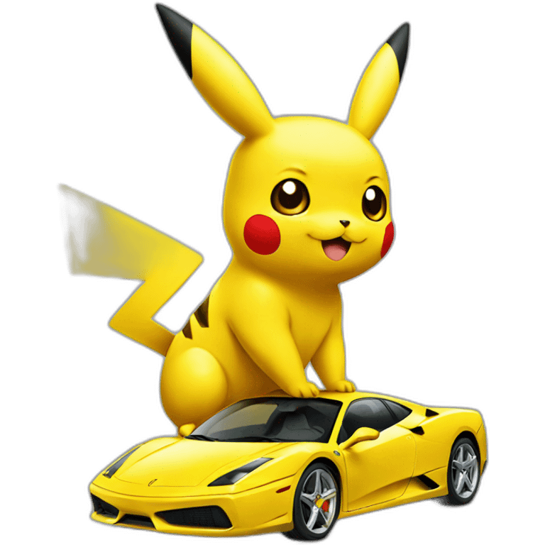 pikachu as a ferrari emoji