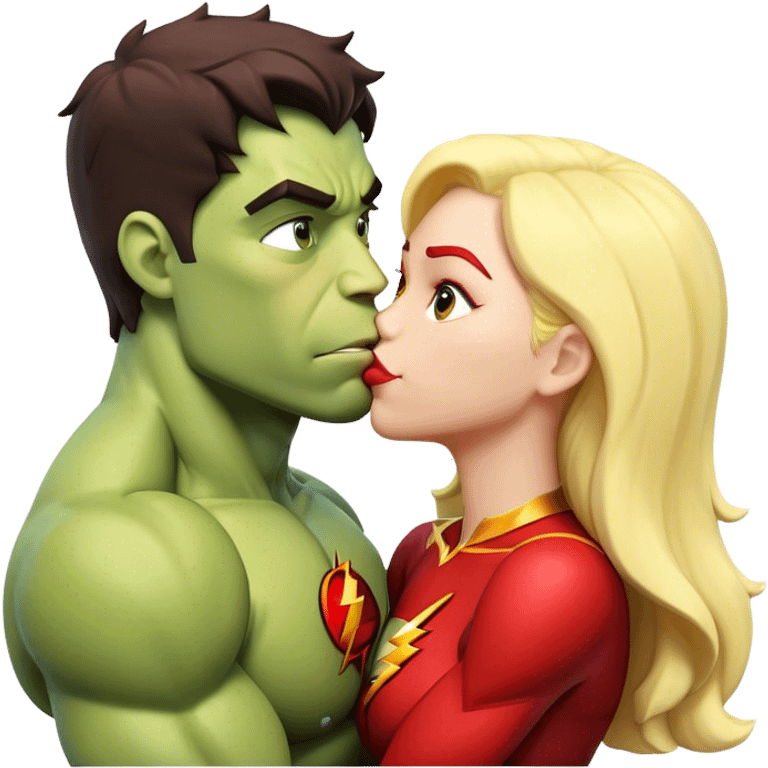 The Flash in Kiss She Flash Girl Romantic Hulk Mix "3d Emoji Old" emoji