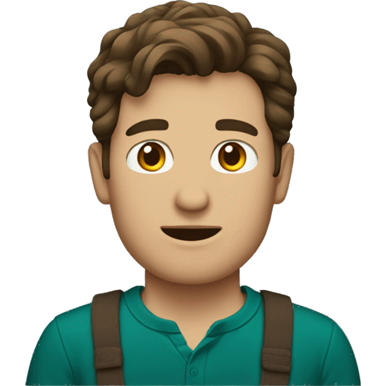 a man with brown hair and a dark teal shirt emoji