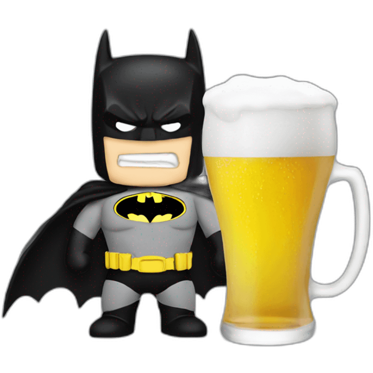 Batman drinking a beer emoji