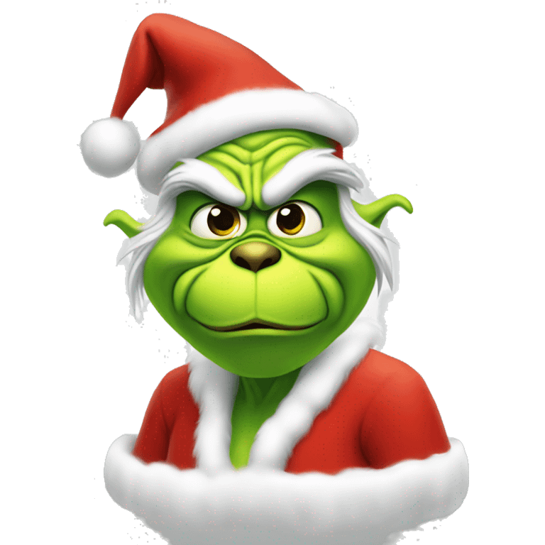 Grinch dressed as Santa  emoji