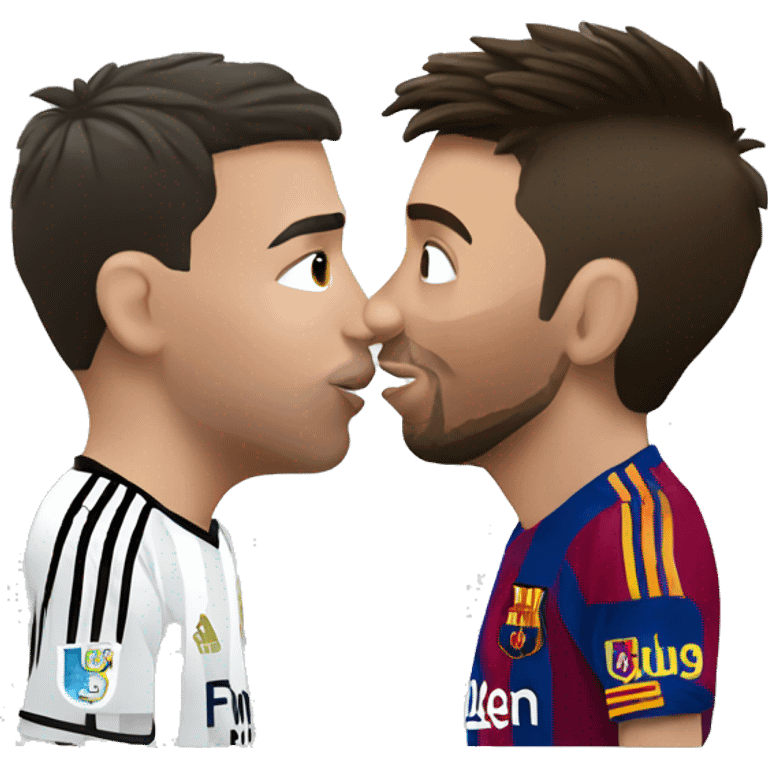 Ronaldo and Messi kissing emoji